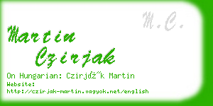 martin czirjak business card